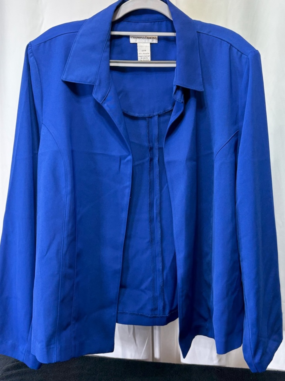 Drapers & Damon’s Royal Blue Open-Front Blazer w attached blouse 2363